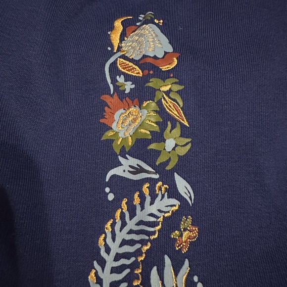 Scotch & Soda Mens Large Relaxed Fit Fleece Graphic Hoodie Black Embroidered NWT - Picture 7 of 12